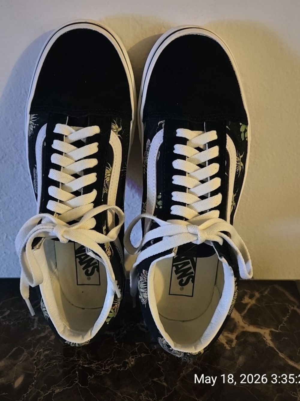 Vans Old Skool Black Floral Skate Sneakers